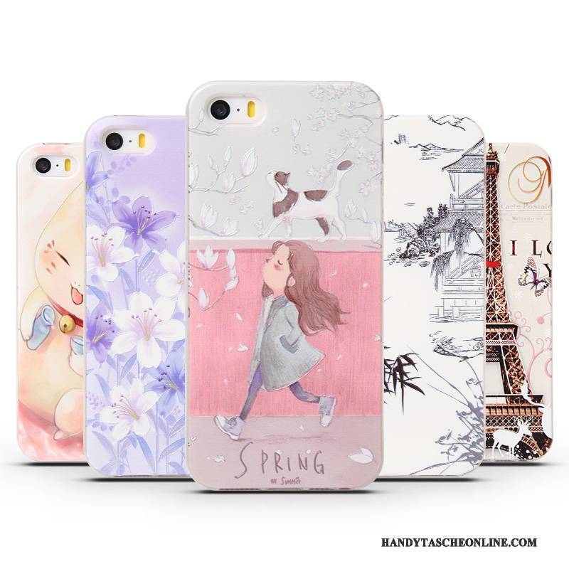 Hülle iPhone 5/5s Kreativ Handyhüllen Neu, Case iPhone 5/5s Schutz Rosa Kühl