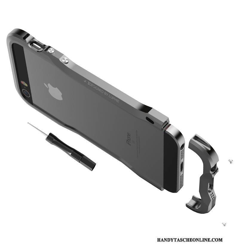 Hülle iPhone 5/5s Metall Anti-sturz Handyhüllen, Case iPhone 5/5s Schwarz Grenze