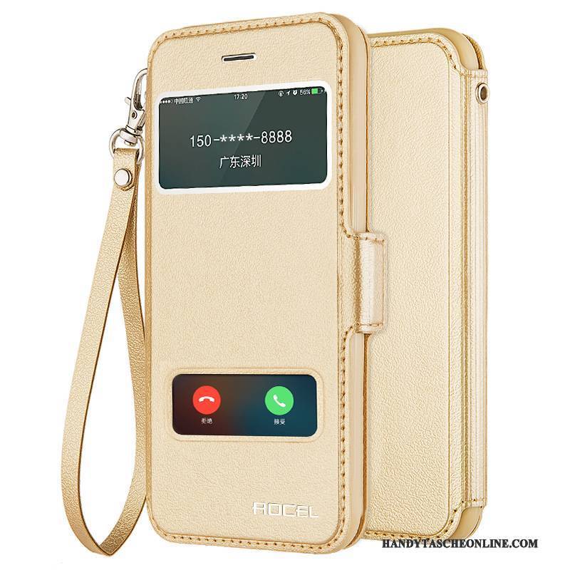 Hülle iPhone 5/5s Schutz Khaki Gold, Case iPhone 5/5s Lederhülle Handyhüllen Anti-sturz