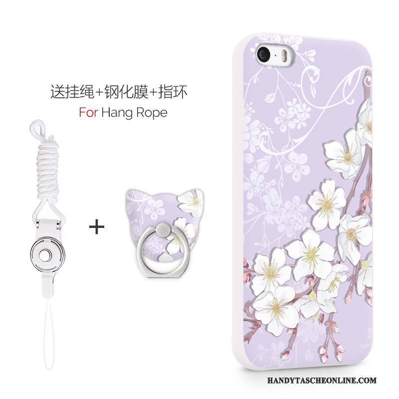 Hülle iPhone 5/5s Silikon Lila Licht, Case iPhone 5/5s Taschen Dünne Anti-sturz