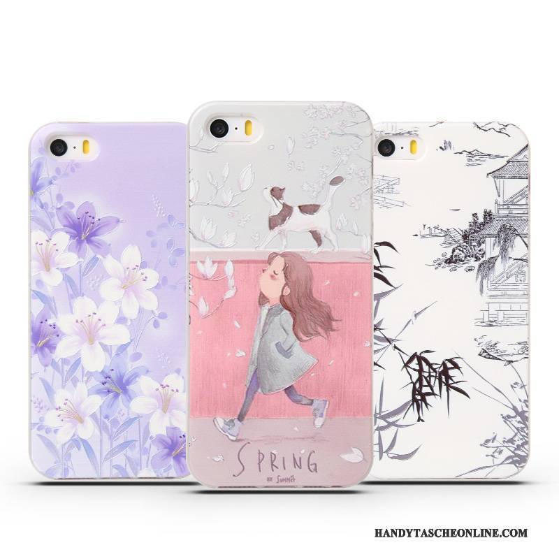 Hülle iPhone 5/5s Silikon Rosa Handyhüllen, Case iPhone 5/5s Schutz Leicht
