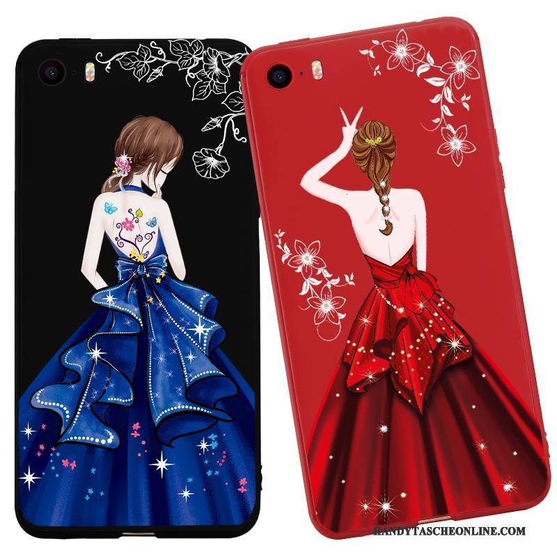Hülle iPhone 5/5s Weiche Einfach Rot, Case iPhone 5/5s Taschen Nubuck Anti-sturz