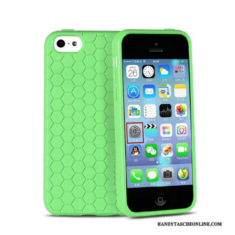 Hülle iPhone 5c Kreativ Nubuck Grün, Case iPhone 5c Schutz Anti-sturz Handyhüllen