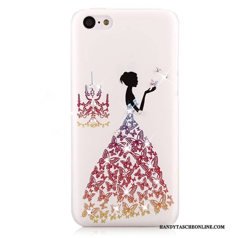 Hülle iPhone 5c Schutz Trend Anti-sturz, Case iPhone 5c Gemalt Rot Nubuck