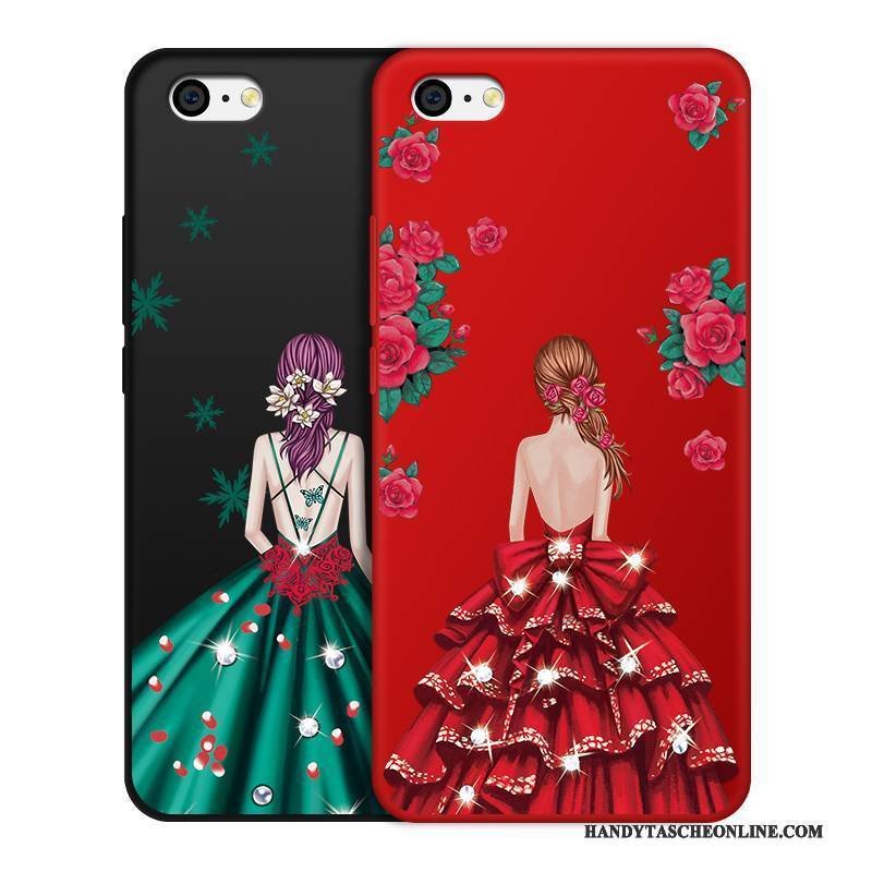 Hülle iPhone 5c Silikon Rot Anti-sturz, Case iPhone 5c Taschen Handyhüllen Schwarz