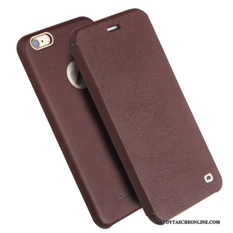 Hülle iPhone 6/6s Folio Dünne Braun, Case iPhone 6/6s Lederhülle Handyhüllen