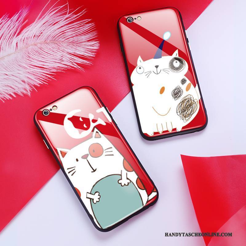 Hülle iPhone 6/6s Karikatur Anti-sturz Handyhüllen, Case iPhone 6/6s Kreativ Glas Rot