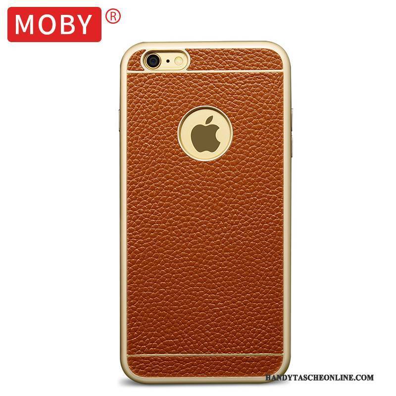 Hülle iPhone 6/6s Plus Leder Grenze Neu, Case iPhone 6/6s Plus Metall Handyhüllen