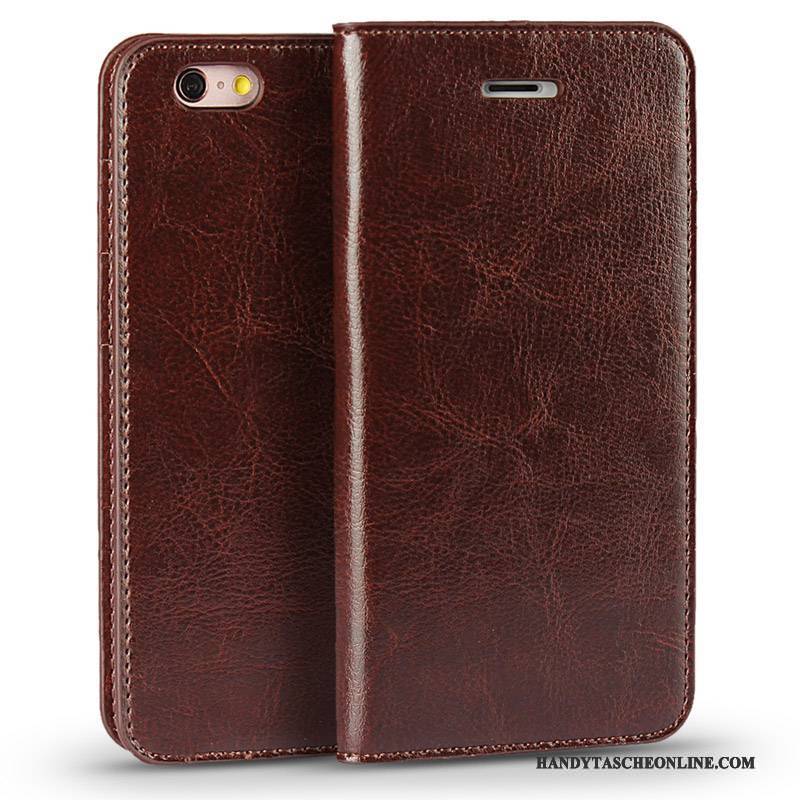 Hülle iPhone 6/6s Plus Lederhülle Braun Handyhüllen, Case iPhone 6/6s Plus Geldbörse Anti-sturz