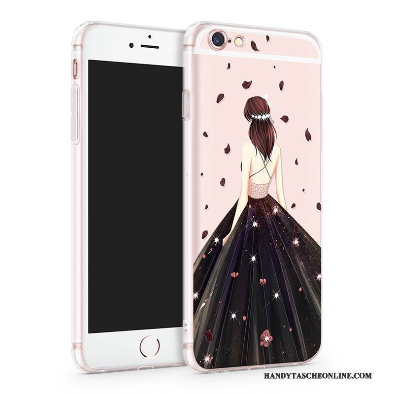 Hülle iPhone 6/6s Plus Silikon Anti-sturz Hängende Verzierungen, Case iPhone 6/6s Plus Transparent Schwarz