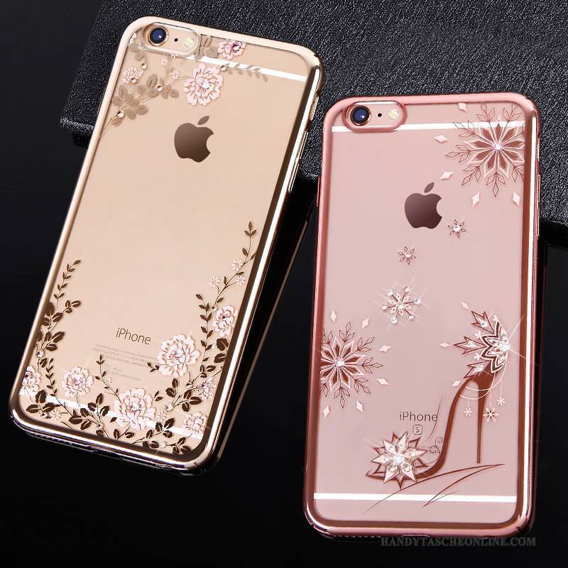 Hülle iPhone 6/6s Plus Strass Elegant Rosa, Case iPhone 6/6s Plus Taschen Handyhüllen Transparent
