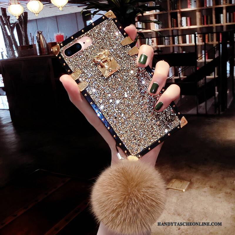 Hülle iPhone 6/6s Plus Taschen Pelzball Gold, Case iPhone 6/6s Plus Silikon Einfach Europa