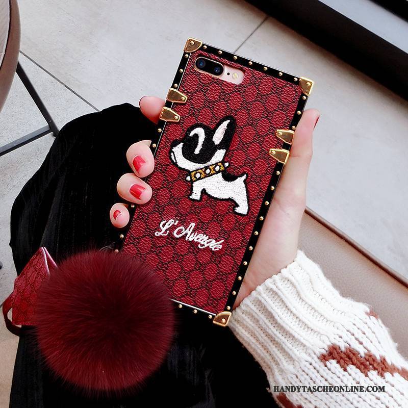 Hülle iPhone 6/6s Plus Weiche Anti-sturz Persönlichkeit, Case iPhone 6/6s Plus Taschen Rot Stickerei