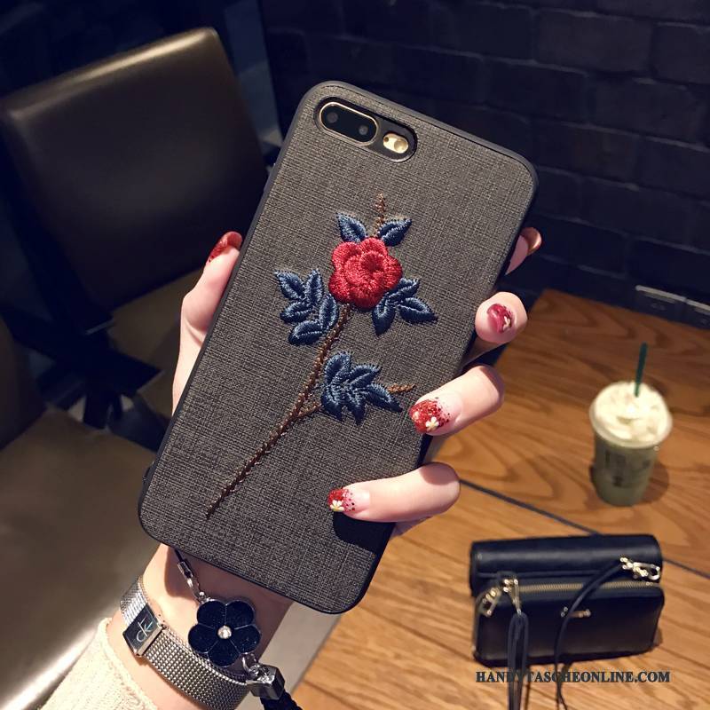 Hülle iPhone 6/6s Plus Weiche Schwarz Anti-sturz, Case iPhone 6/6s Plus Schutz Handyhüllen Hängende Verzierungen