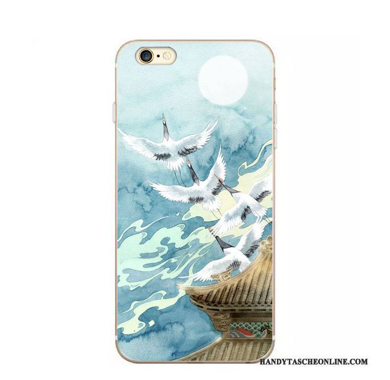 Hülle iPhone 6/6s Plus Weiche Wind Kran, Case iPhone 6/6s Plus Retro Hellblau Elegant