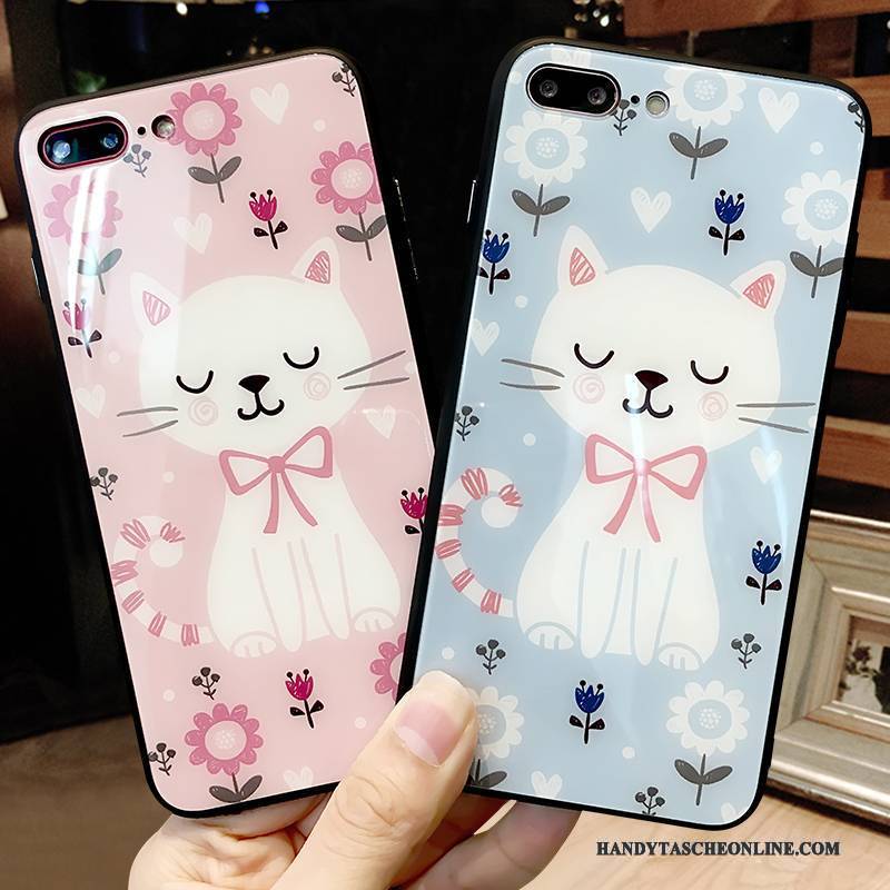 Hülle iPhone 7 Karikatur Trendmarke Glas, Case iPhone 7 Schutz Handyhüllen Rosa