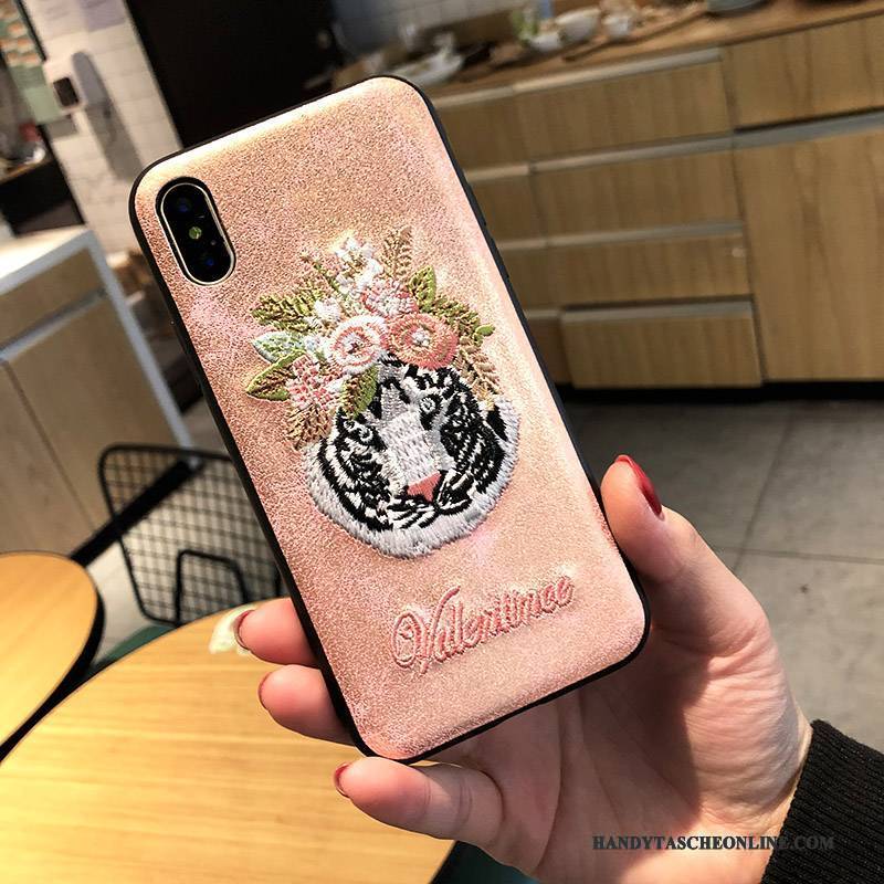 Hülle iPhone 7 Kreativ Stickerei Neu, Case iPhone 7 Rot Pulver