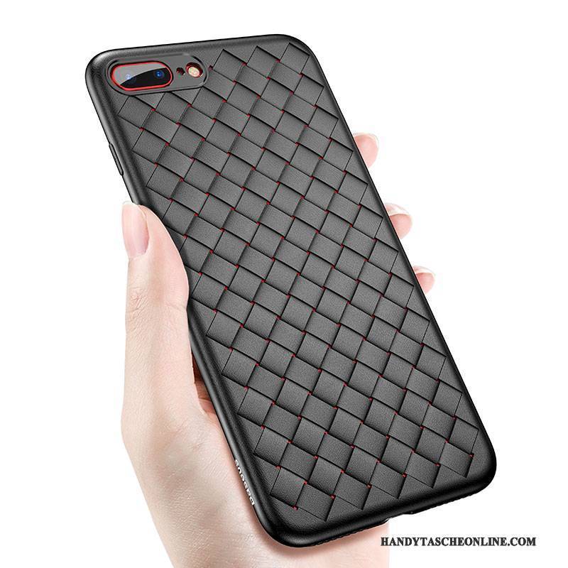 Hülle iPhone 7 Plus Lederhülle Kariert Rutschfest, Case iPhone 7 Plus Schutz Atmungsaktiv Kühlung