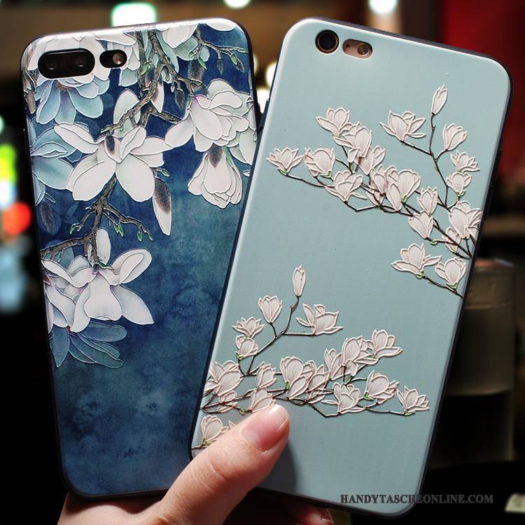 Hülle iPhone 7 Plus Prägung Neu Blau, Case iPhone 7 Plus Weiche Handyhüllen