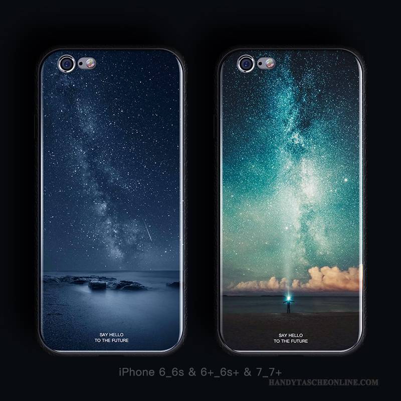 Hülle iPhone 7 Plus Silikon Anti-sturz Blau, Case iPhone 7 Plus Taschen Glas Handyhüllen