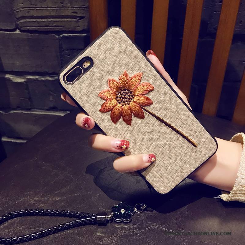 Hülle iPhone 7 Plus Weiche Hängende Verzierungen Handyhüllen, Case iPhone 7 Plus Schutz Stickerei Persönlichkeit