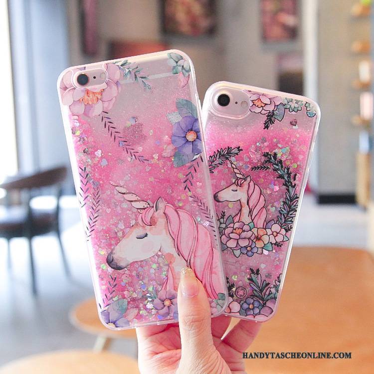 Hülle iPhone 7 Rosa Anti-sturz, Case iPhone 7 Treibsand Vogel