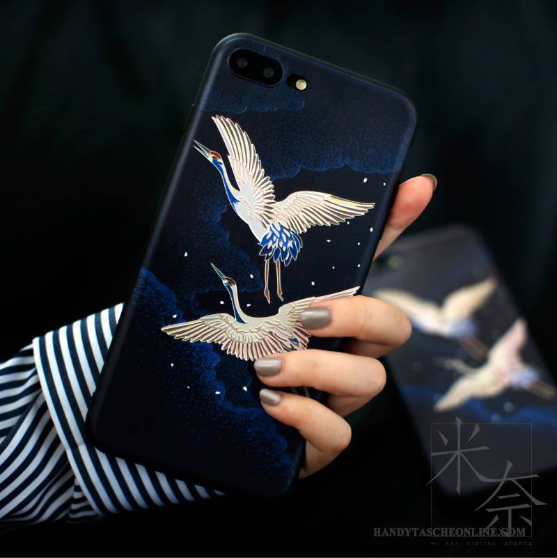 Hülle iPhone 7 Silikon Einfach Persönlichkeit, Case iPhone 7 Kreativ Dunkelblau Handyhüllen