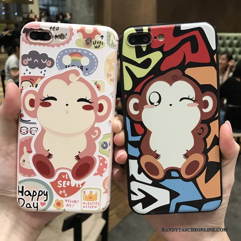 Hülle iPhone 7 Silikon Liebhaber Persönlichkeit, Case iPhone 7 Weiche Handyhüllen Affe