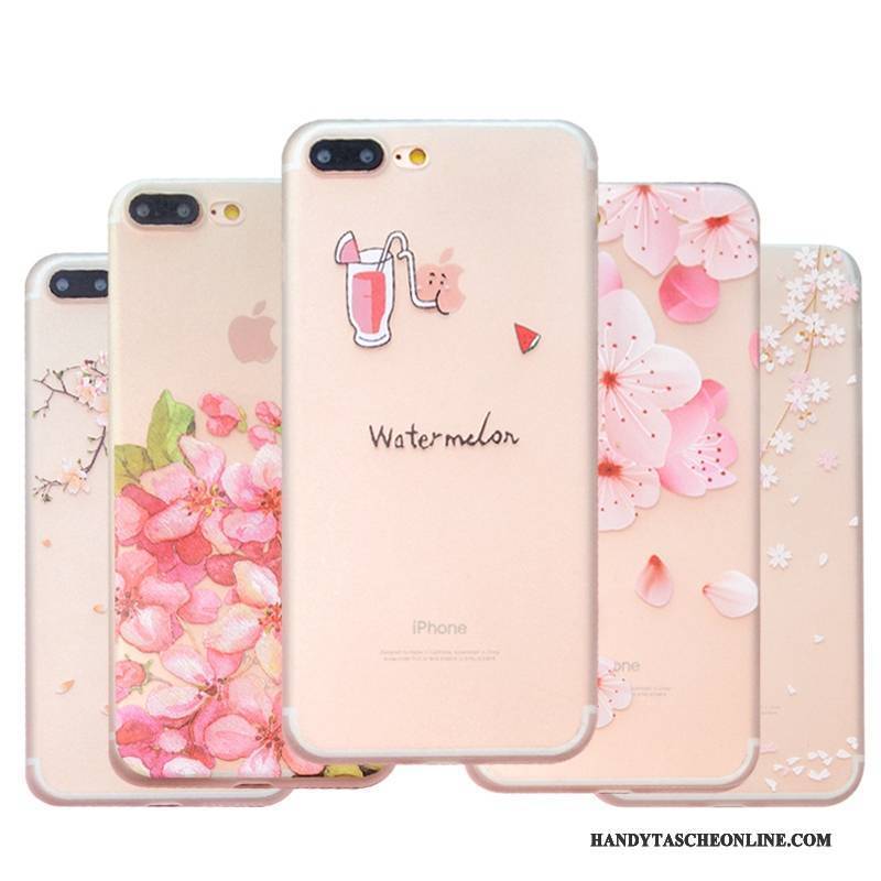 Hülle iPhone 7 Weiche Nubuck Handyhüllen, Case iPhone 7 Silikon Transparent Rosa