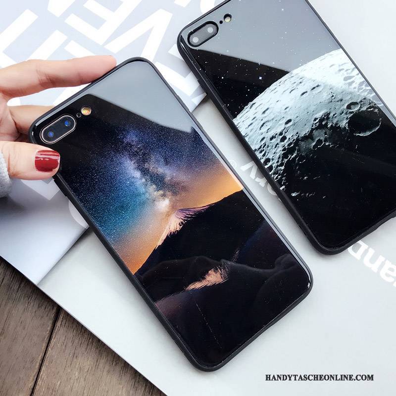 Hülle iPhone 7 Weiche Sternenhimmel Spiegel, Case iPhone 7 Taschen Anti-sturz Glas