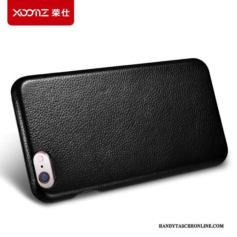Hülle iPhone 8 Folio Anti-sturz Einfach, Case iPhone 8 Leder Handyhüllen Schwarz
