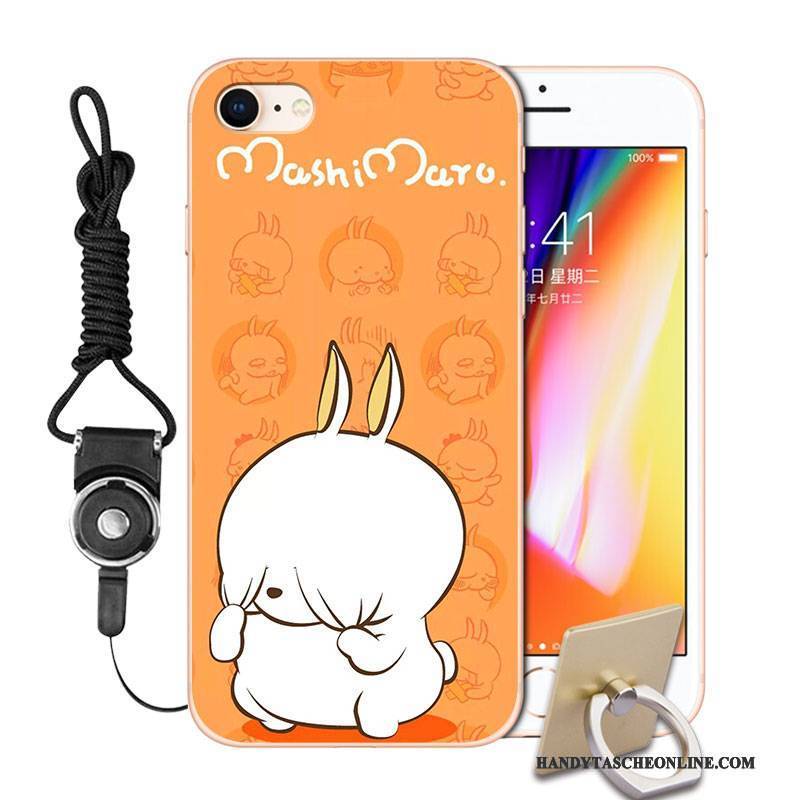 Hülle iPhone 8 Karikatur Persönlichkeit Handyhüllen, Case iPhone 8 Weiche Orange Anti-sturz