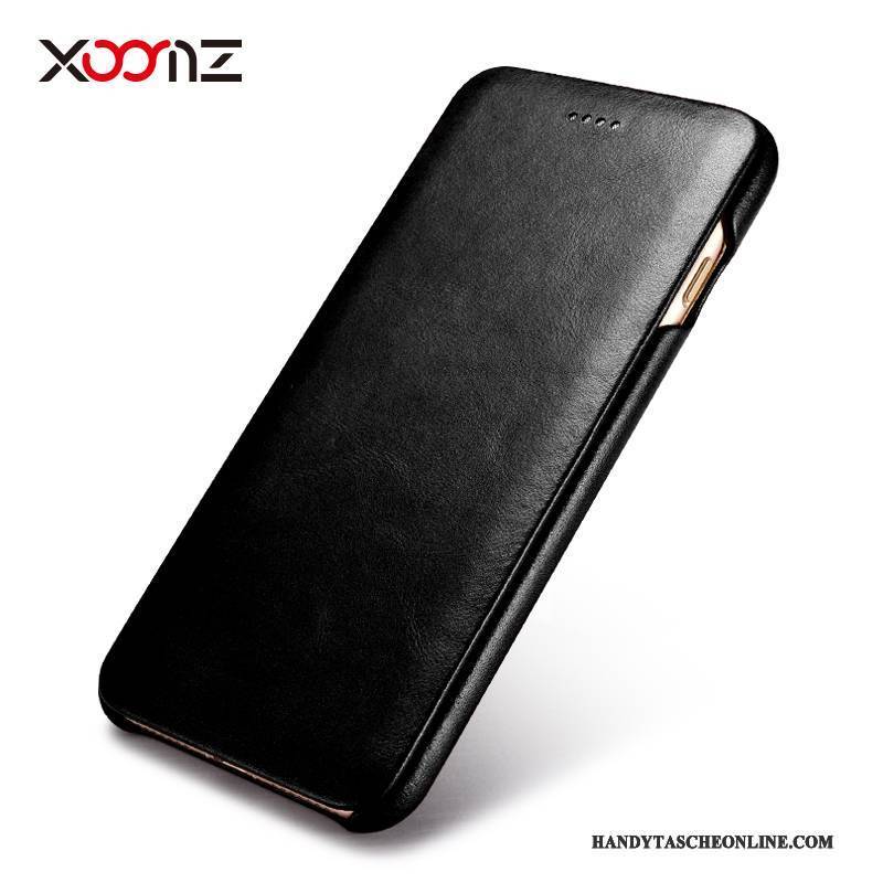 Hülle iPhone 8 Leder Handyhüllen Business, Case iPhone 8 Lederhülle Schwarz