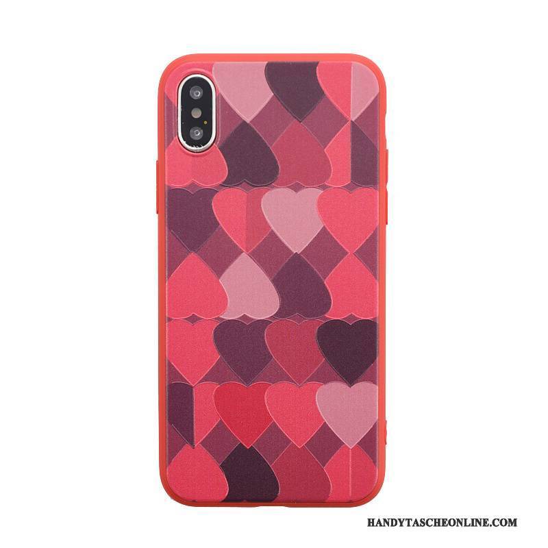 Hülle iPhone 8 Plus Herzförmig Netto Rot, Case iPhone 8 Plus Wind Stern