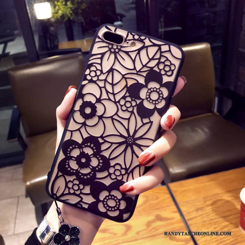 Hülle iPhone 8 Plus Kreativ Anti-sturz Handyhüllen, Case iPhone 8 Plus Schutz Hängende Verzierungen Schwarz