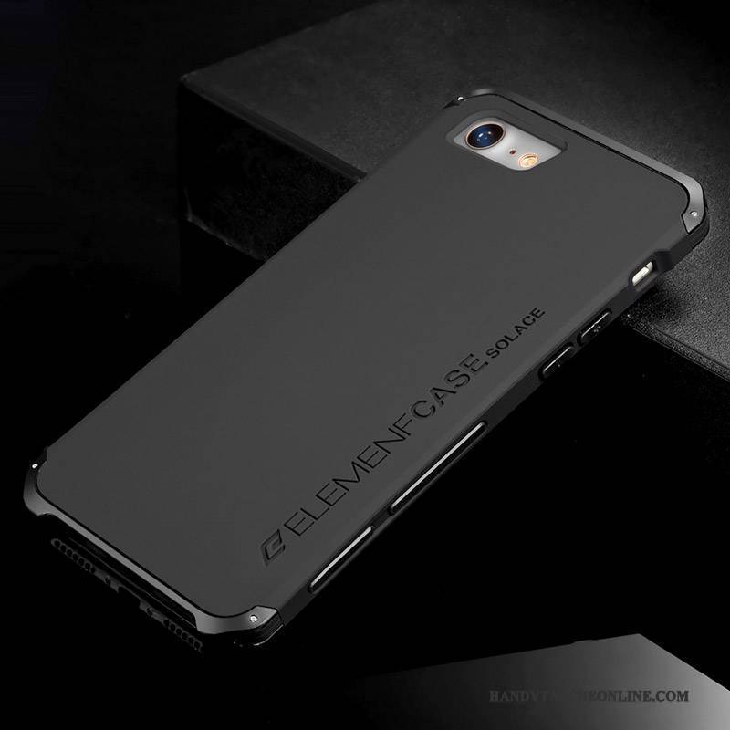 Hülle iPhone 8 Plus Metall Trend Anti-sturz, Case iPhone 8 Plus Schwarz Handyhüllen