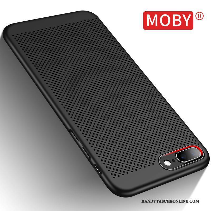 Hülle iPhone 8 Plus Schutz Kühlung Nubuck, Case iPhone 8 Plus Dünne Schwarz