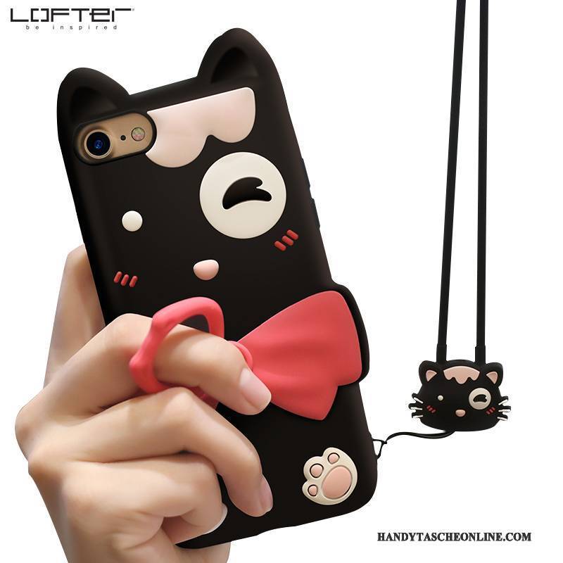 Hülle iPhone 8 Plus Silikon Super Süß Schwarz, Case iPhone 8 Plus Weiche Handyhüllen Nette