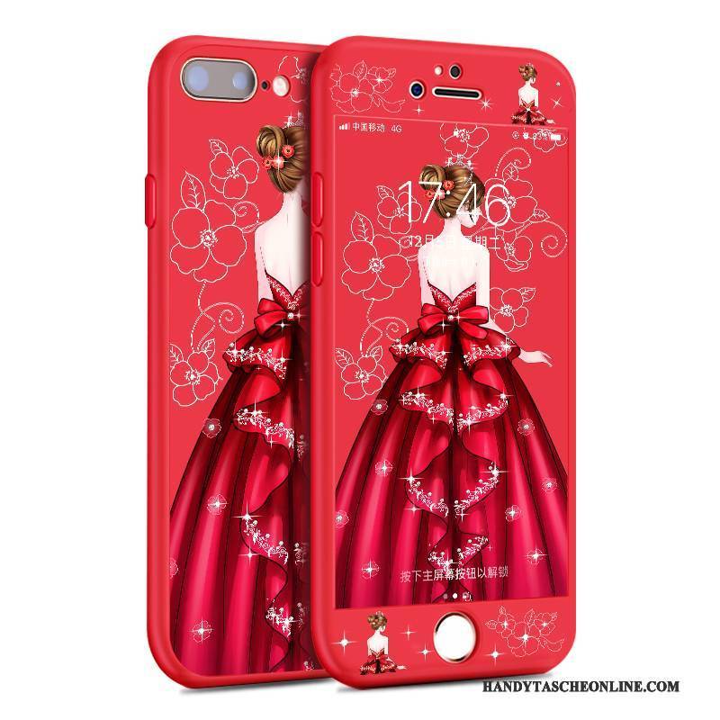 Hülle iPhone 8 Plus Taschen Handyhüllen Rot, Case iPhone 8 Plus Karikatur Anti-sturz