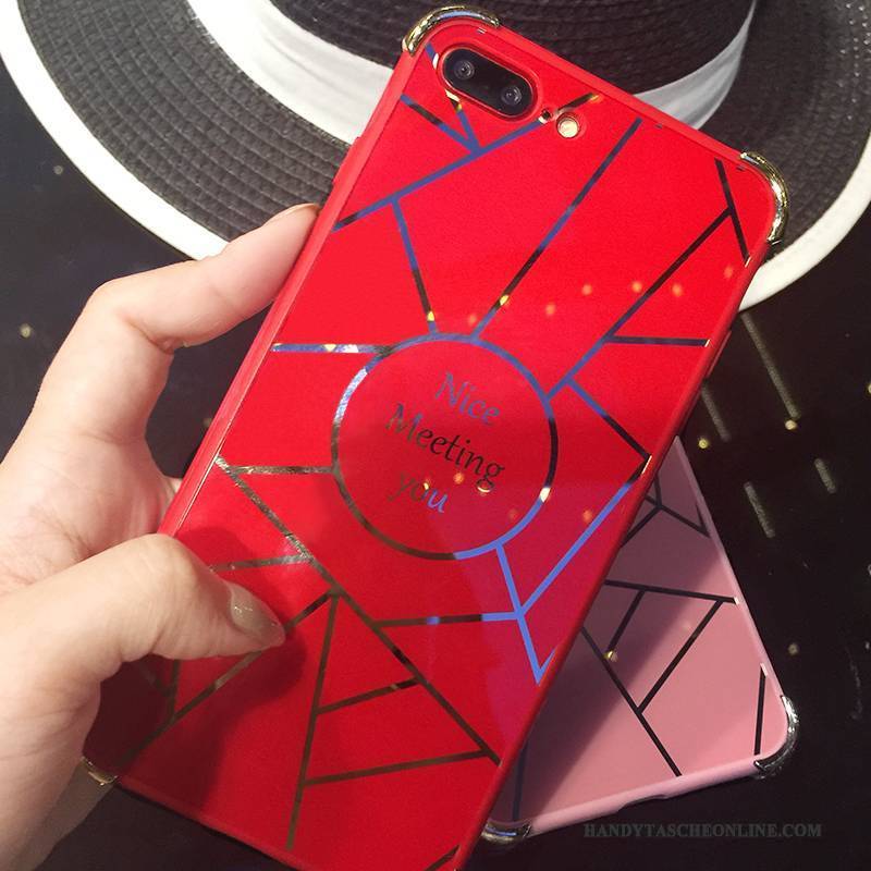 Hülle iPhone 8 Plus Taschen Handyhüllen Rot, Case iPhone 8 Plus Weiche Trend Glänzend