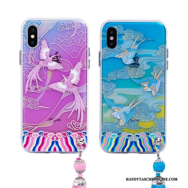 Hülle iPhone 8 Plus Taschen Rosa Handyhüllen, Case iPhone 8 Plus Silikon Blau Hund