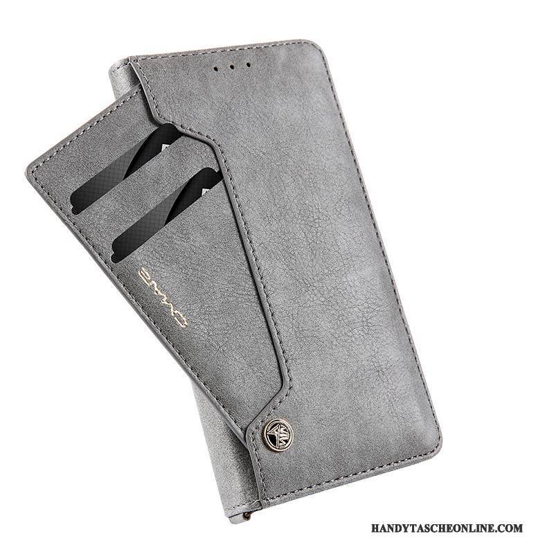 Hülle iPhone 8 Taschen Handyhüllen Karte, Case iPhone 8 Schutz Grau Anti-sturz