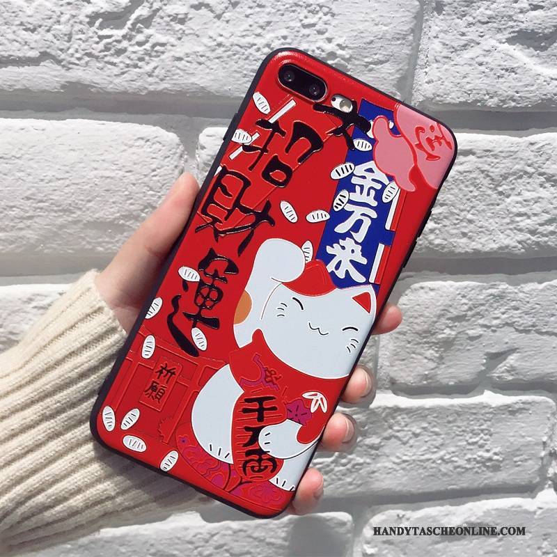 Hülle iPhone 8 Taschen Handyhüllen Persönlichkeit, Case iPhone 8 Weiche Trend Rot