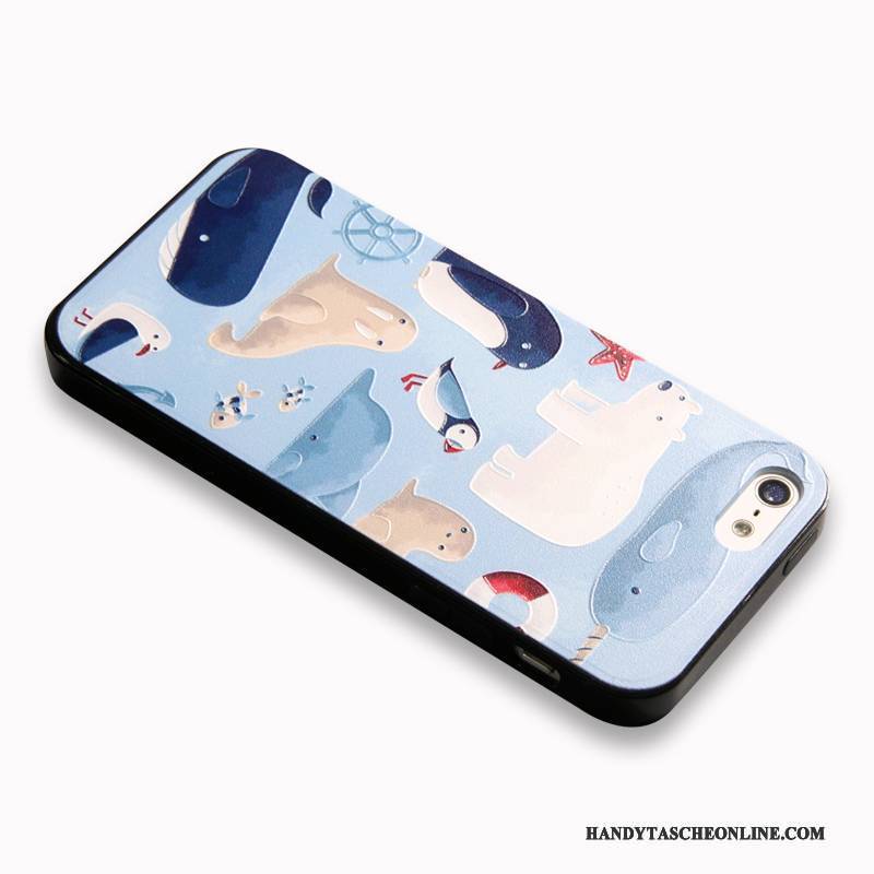 Hülle iPhone Se Kreativ Blau Hängende Verzierungen, Case iPhone Se Silikon Anti-sturz Handyhüllen