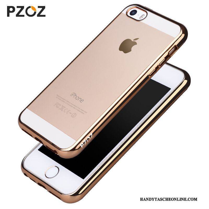 Hülle iPhone Se Schutz Trend Einfach, Case iPhone Se Silikon Gold Handyhüllen