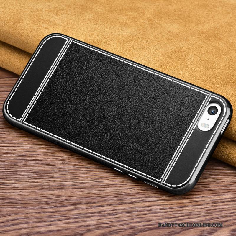 Hülle iPhone Se Taschen Trend Anti-sturz, Case iPhone Se Silikon Handyhüllen Schwarz