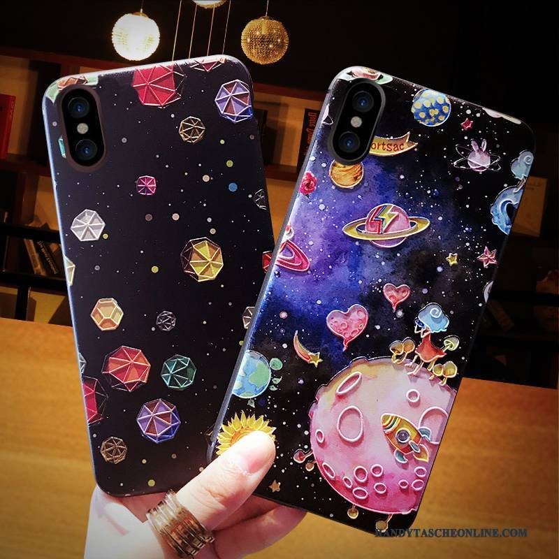Hülle iPhone X Kreativ Hängende Verzierungen Anti-sturz, Case iPhone X Farbe Trend Handyhüllen