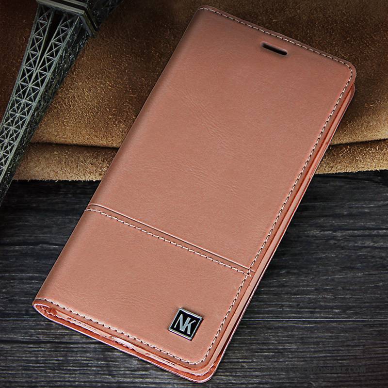 Hülle iPhone X Leder Business Lichtfarbe, Case iPhone X Schutz Kühl