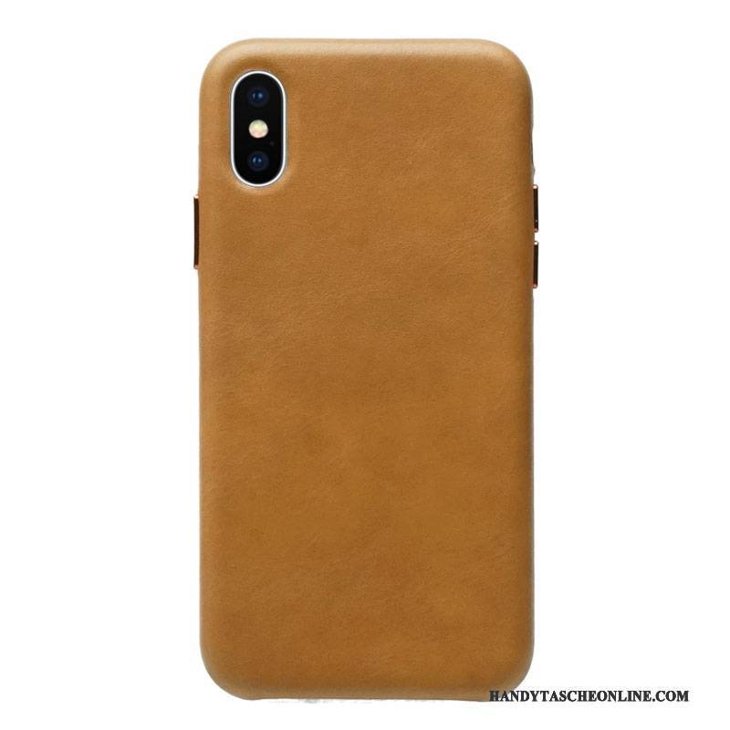 Hülle iPhone X Leder Lichtfarbe Anti-sturz, Case iPhone X Schutz Handyhüllen Trendmarke