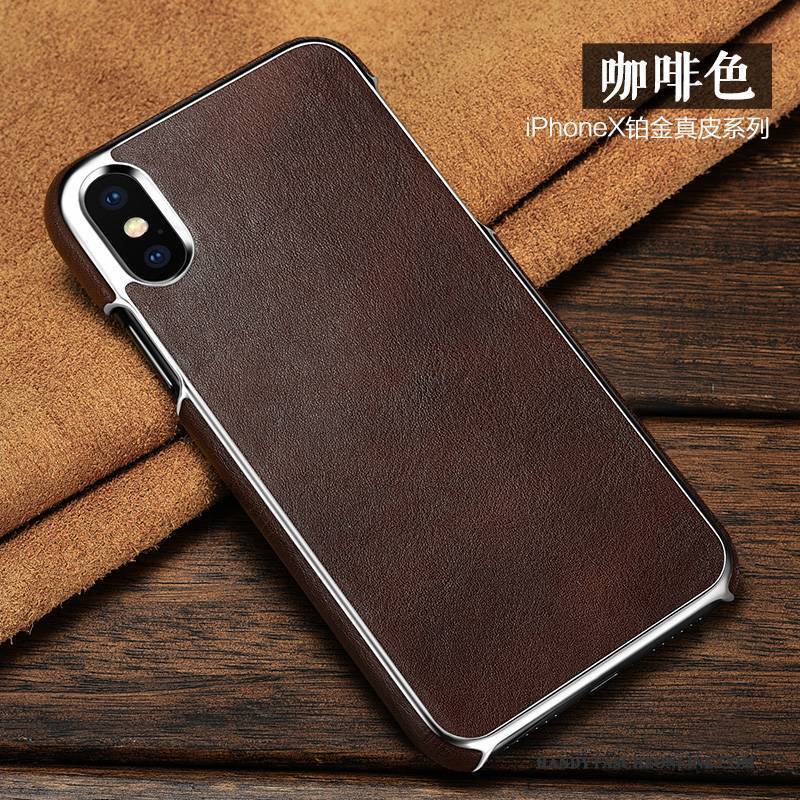 Hülle iPhone X Lederhülle Dünne Anti-sturz, Case iPhone X Schutz Handyhüllen Business